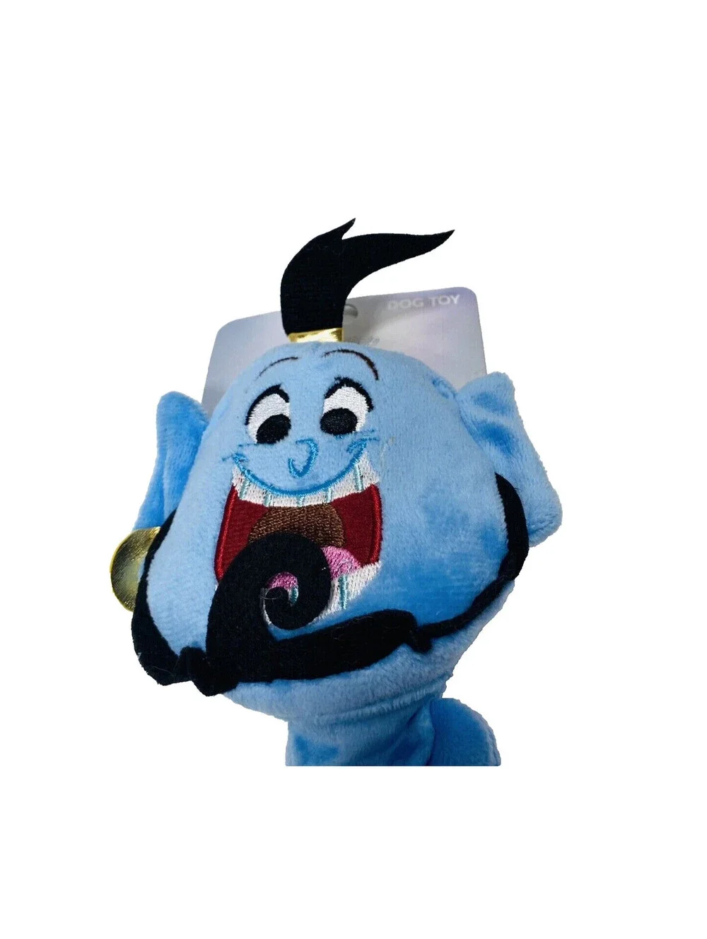 Disney 100 Aladdin Genie Plush Bungee Dog Toy with Squeaker, New Blue Pet Toy